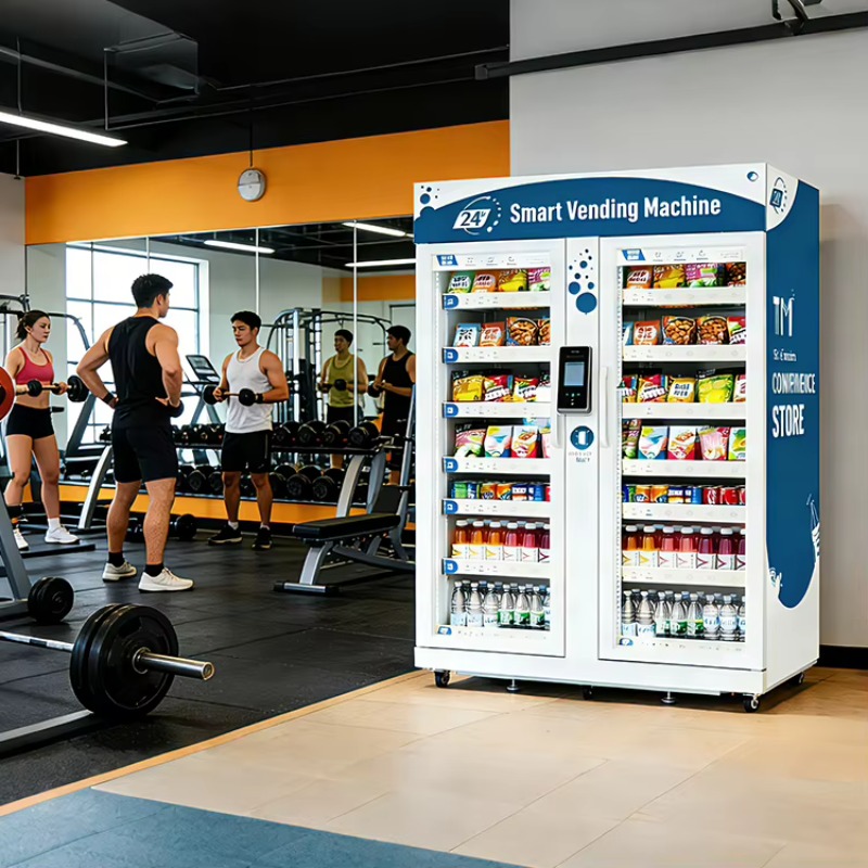 Open Vending Machine - ตู้เย็นอัจฉริยะ AI แบบไร้เงินสด EU/US ความจุขนาดใหญ่ ระบบเปิดประตูด้วยแรงโน้มถ่วง