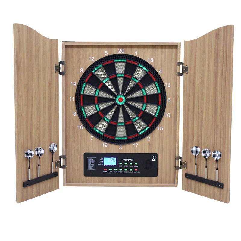 Electronic Dartboard Cabinet - ตู้เก็บลูกดอกไม้หรูหราพร้อมระบบให้คะแนนอัตโนมัติและกระดานลูกดอกแบบนุ่มสำหรับเกมระดับมืออาชีพ