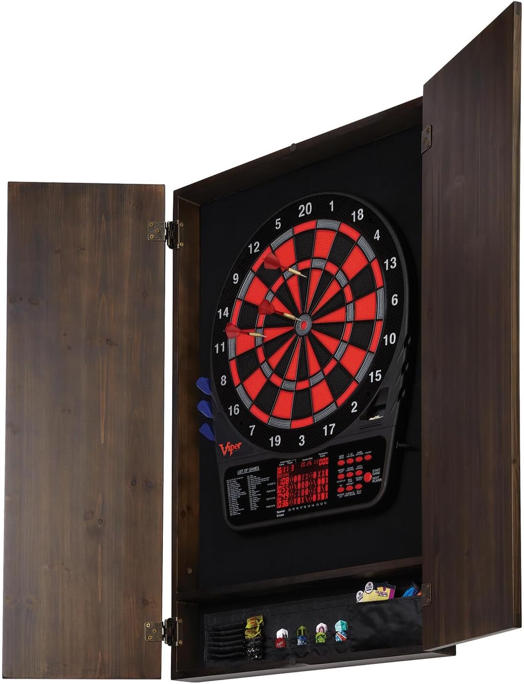 ^ชุดตู้ไม้เนื้อแข็ง Viper Metr - Electronic Dartboard Cabinet บทวิจารณ์และราคา